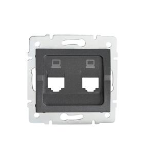 LOGI Adaptér datové zásuvky 2xRJ45 - grafit