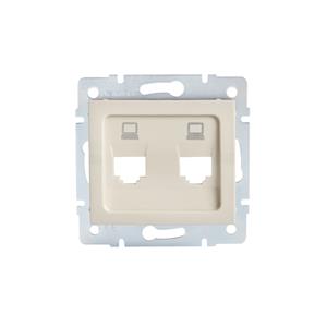 LOGI Adaptér datové zásuvky 2xRJ45 - krémový