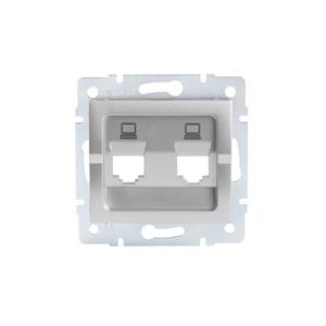 LOGI Adaptér datové zásuvky 2xRJ45 - stříbrný