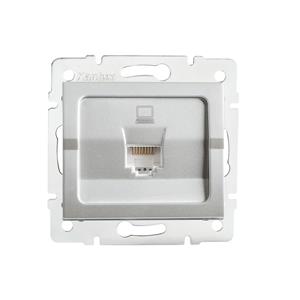 LOGI Datová zásuvka RJ45Cat 5e Jack - stříbrná