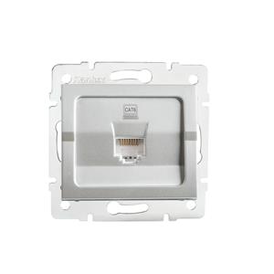 LOGI Datová zásuvka RJ45Cat 6 Jack - stříbrná