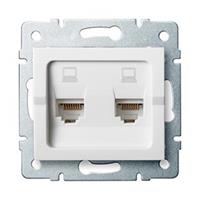 LOGI Dvojitá datová zásuvka nezávislá 2xRJ45Cat 5e Jack - bílá