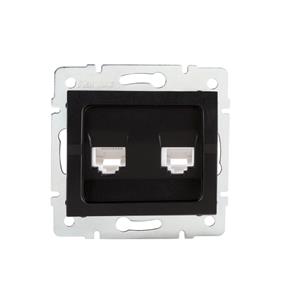 LOGI Dvojitá datová zásuvka nezávislá 2xRJ45Cat 6 - černá matná