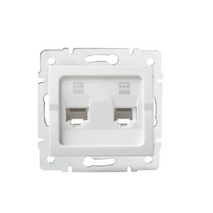 LOGI Dvojitá datová zásuvka nezávislá 2xRJ45Cat 6 Jack - bílá