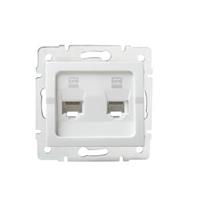 LOGI Dvojitá datová zásuvka nezávislá 2xRJ45Cat 6 Jack - bílá