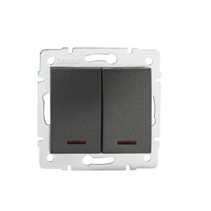 LOGI Dvojité tlačítko s LED - grafit