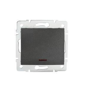 LOGI Jednopólový vypínač s LED - grafit