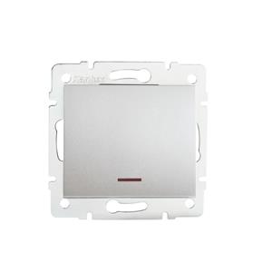 LOGI Jednopólový vypínač s LED - stříbrná