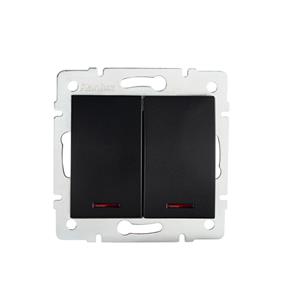 LOGI Sdružený lustrový vypínač s LED - č. 5 - černá matná