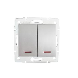 LOGI Sdružený lustrový vypínač s LED - č. 5 - stříbrná