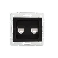 LOGI   Zásuvka datová-telefonní RJ45Cat 6 + RJ11 - černá matná