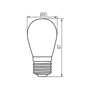 ST45 LED 0,9W E27-GR