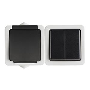 TEKNO Lustrový vypínač + zásuvka s ochranou kontaktů horizontální